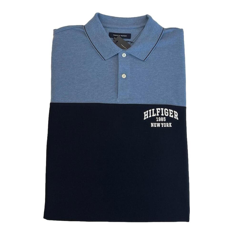 TOMMY HILFIGER $74 REGULAR FIT Blue Polo Shirt Men’s Size XL